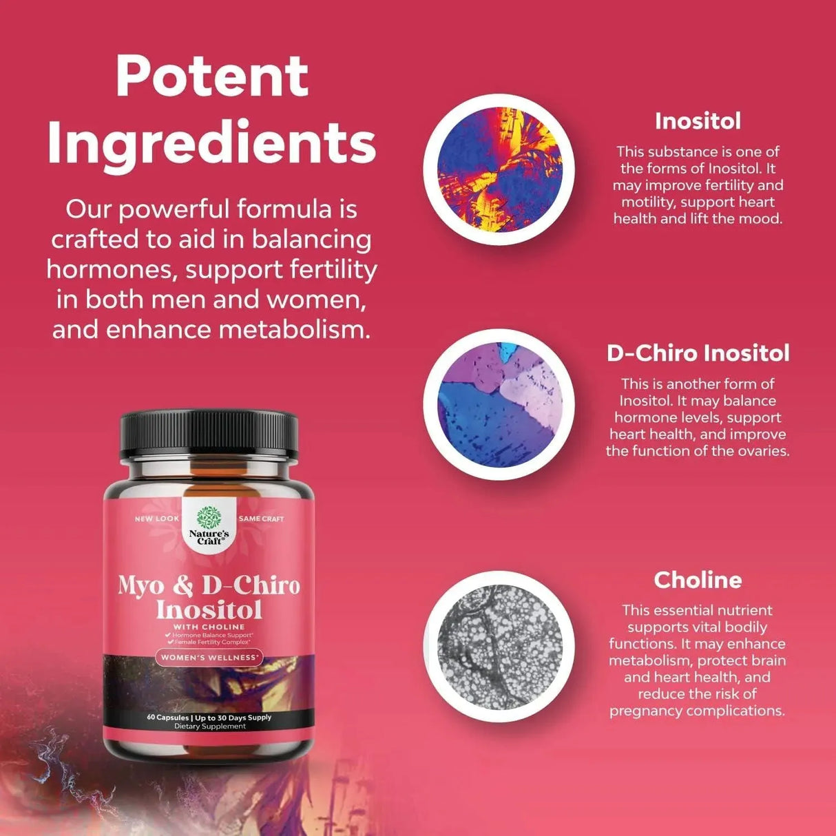 NATURES CRAFT - Natures Craft Myo-Inositol & D-Chiro Inositol 60 Capsulas - The Red Vitamin MX - Suplementos Alimenticios - {{ shop.shopifyCountryName }}