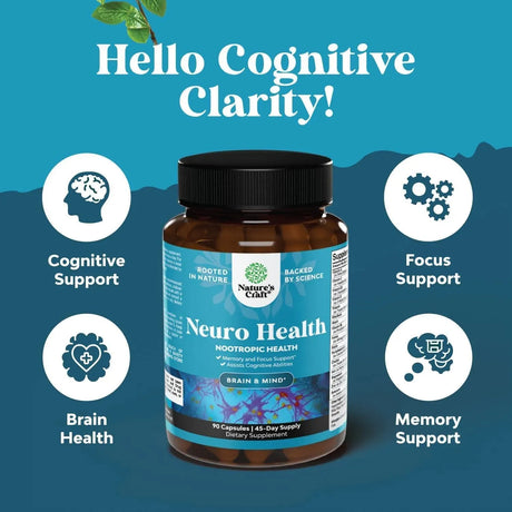 NATURES CRAFT - Natures Craft Neuro Health Nootropic Brain Supplement for Memory and Focus 90 Capsulas - The Red Vitamin MX - Suplementos Alimenticios - {{ shop.shopifyCountryName }}