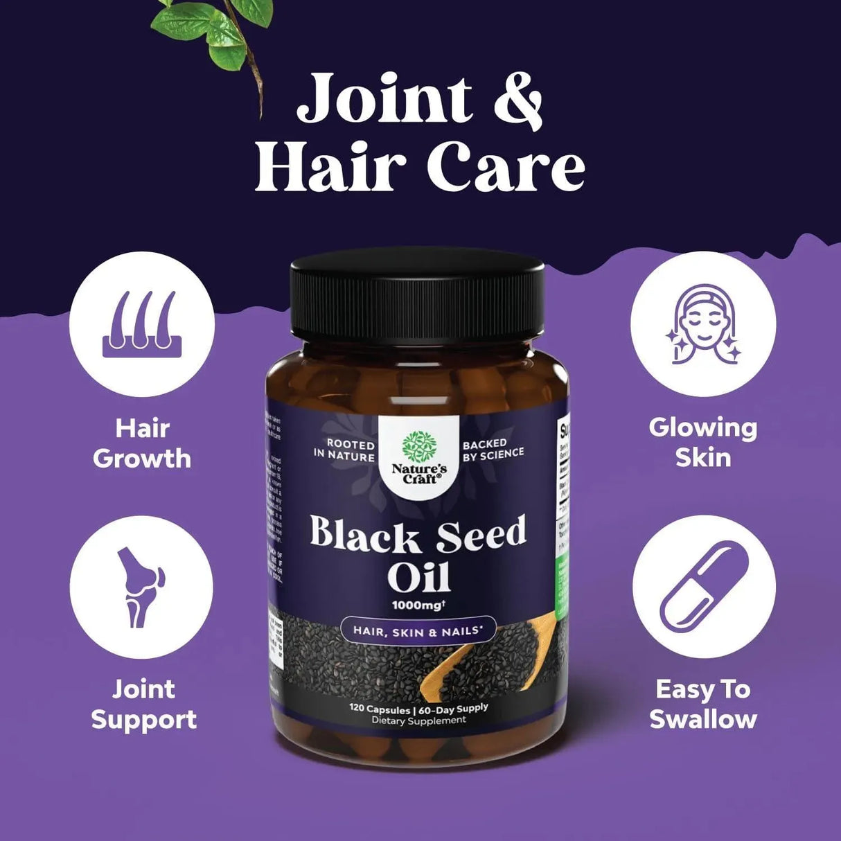 NATURES CRAFT - Natures Craft Vegan Black Seed Oil 120 Capsulas - The Red Vitamin MX - Suplementos Alimenticios - {{ shop.shopifyCountryName }}
