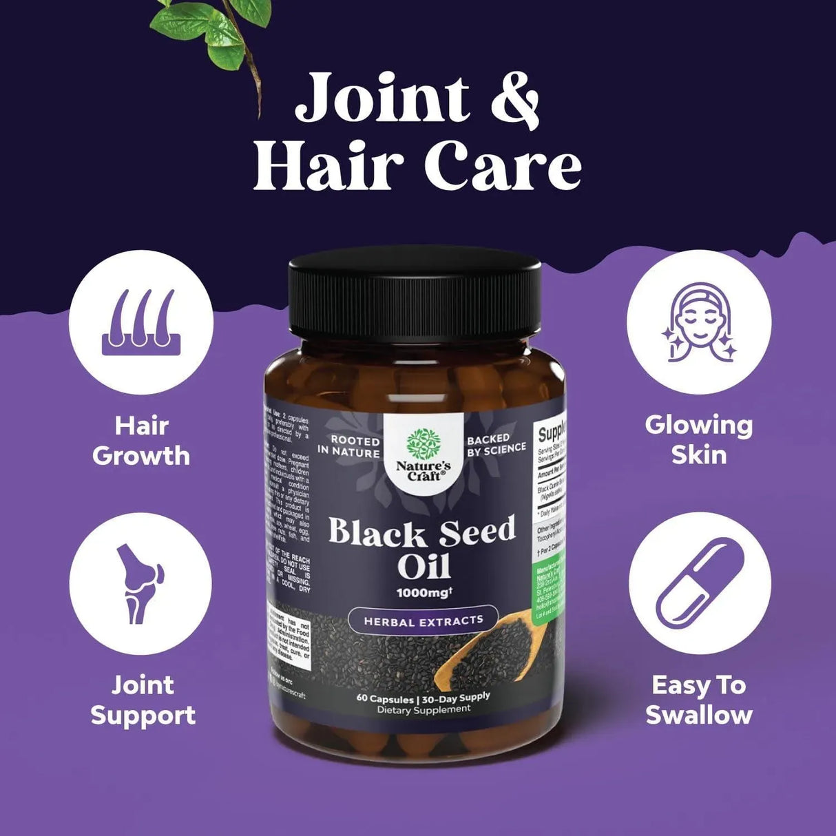 NATURES CRAFT - Natures Craft Vegan Black Seed Oil 60 Capsulas - The Red Vitamin MX - Suplementos Alimenticios - {{ shop.shopifyCountryName }}