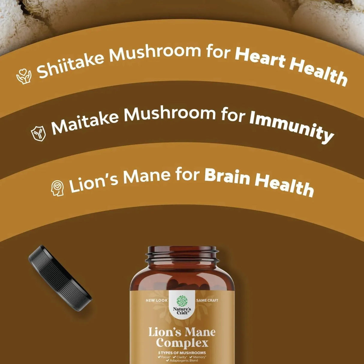 NATURES CRAFT - Nootropic Lions Mane Mushroom 120 Capsulas - The Red Vitamin MX - Suplementos Alimenticios - {{ shop.shopifyCountryName }}