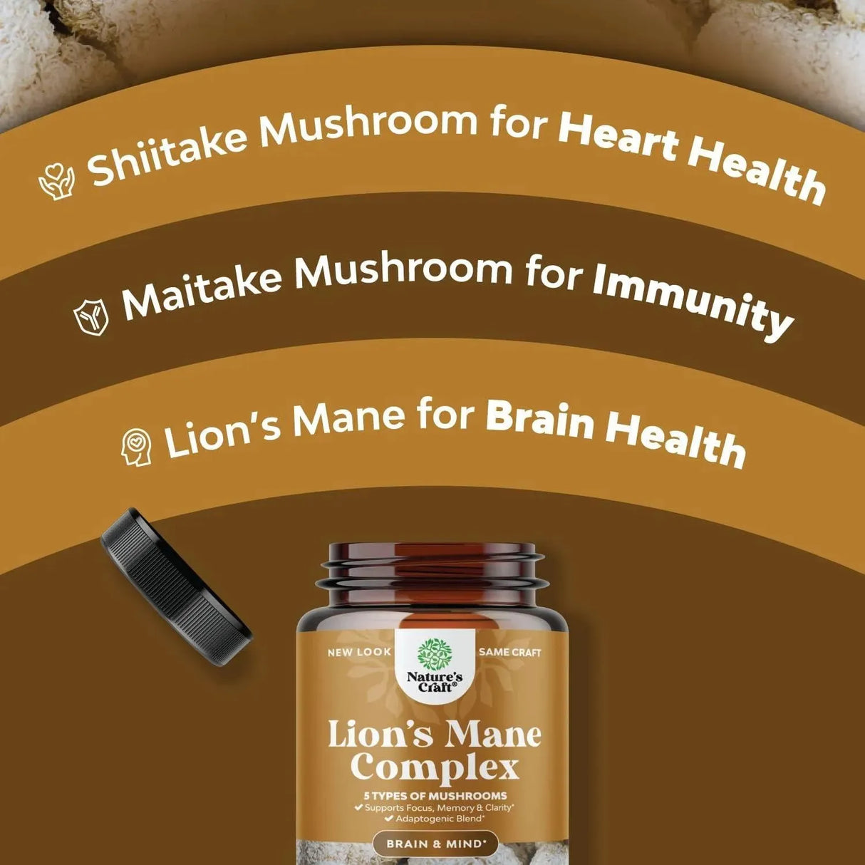 NATURES CRAFT - Nootropic Lions Mane Mushroom 60 Capsulas - The Red Vitamin MX - Suplementos Alimenticios - {{ shop.shopifyCountryName }}