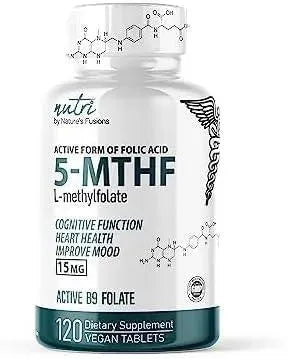 NATURE´S FUSIONS - Nutri 5-MTHF L Methylfolate 15Mg. 120 Tabletas - The Red Vitamin MX - Suplementos Alimenticios - {{ shop.shopifyCountryName }}