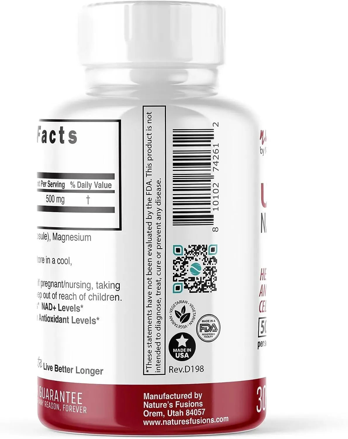 NATURE´S FUSIONS - Nutri Urolithin A 500Mg. 30 Capsulas - The Red Vitamin MX - Suplementos Alimenticios - {{ shop.shopifyCountryName }}