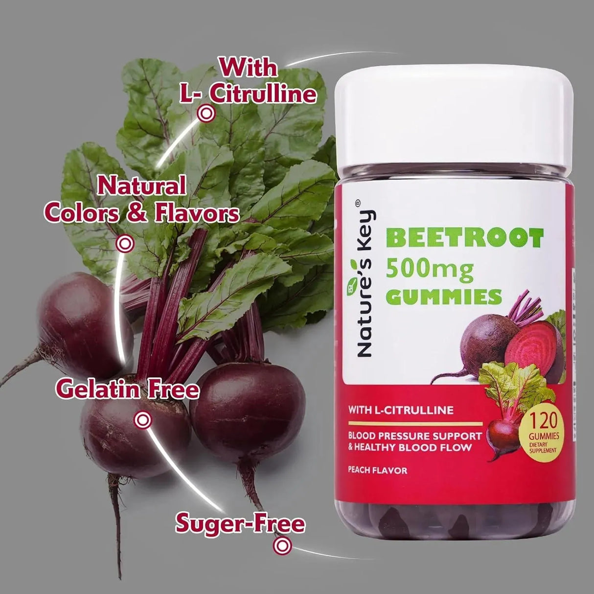 NATURE´S KEY - Nature's Key Beetroot Gummies 120 Gomitas 2 Pack - The Red Vitamin MX - Suplementos Alimenticios - {{ shop.shopifyCountryName }}