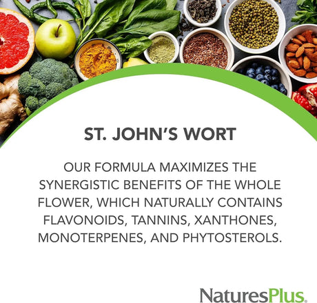 NATURES PLUS - NaturesPlus Herbal Actives St John's Wort 450Mg. 60 Tabletas - The Red Vitamin MX - Suplementos Alimenticios - {{ shop.shopifyCountryName }}