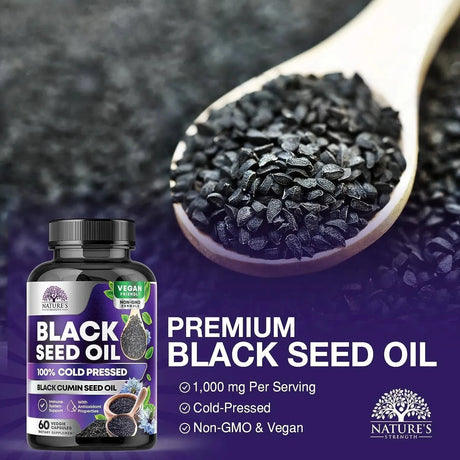 NATURE´S STRENGHT - Nature's Strength Premium Black Seed Oil Capsules 1000Mg. 60 Capsulas - The Red Vitamin MX - Suplementos Alimenticios - {{ shop.shopifyCountryName }}
