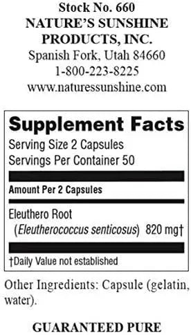 NATURES SUNSHINE - Nature's Sunshine Eleuthero 100 Capsulas - The Red Vitamin MX - Suplementos Alimenticios - {{ shop.shopifyCountryName }}