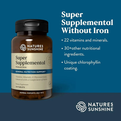 NATURES SUNSHINE - Nature's Sunshine Super Supplemental w/o Iron 120 Tabletas - The Red Vitamin MX - Suplementos Alimenticios - {{ shop.shopifyCountryName }}