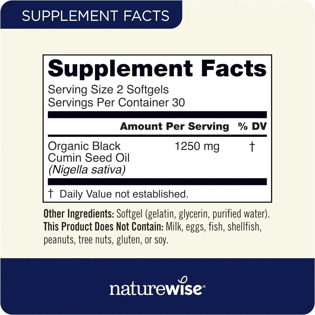 NATUREWISE - NatureWise Black Seed Oil 1250Mg. 60 Capsulas Blandas - The Red Vitamin MX - Suplementos Alimenticios - {{ shop.shopifyCountryName }}