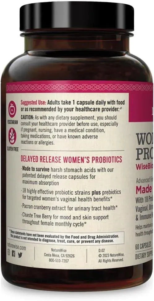 NATUREWISE - NatureWise Probiotics for Women Time-Release 60 Capsulas - The Red Vitamin MX - Suplementos Alimenticios - {{ shop.shopifyCountryName }}