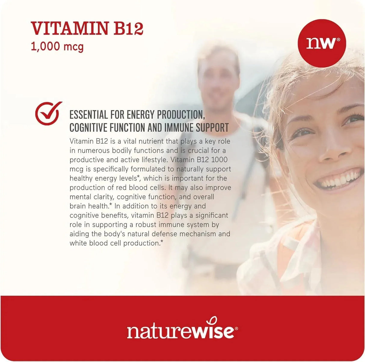 NATUREWISE - NatureWise Vitamin B12 1,000mcg 60 Capsulas Blandas - The Red Vitamin MX - Suplementos Alimenticios - {{ shop.shopifyCountryName }}