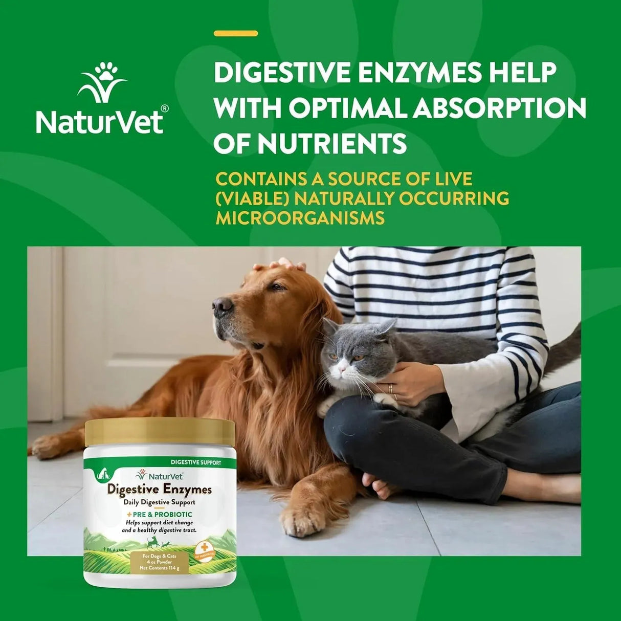 NATURVET - NaturVet Digestive Enzymes for Dogs Plus Probiotics & Prebiotics 114Gr. - The Red Vitamin MX - Probióticos Para Perros - {{ shop.shopifyCountryName }}
