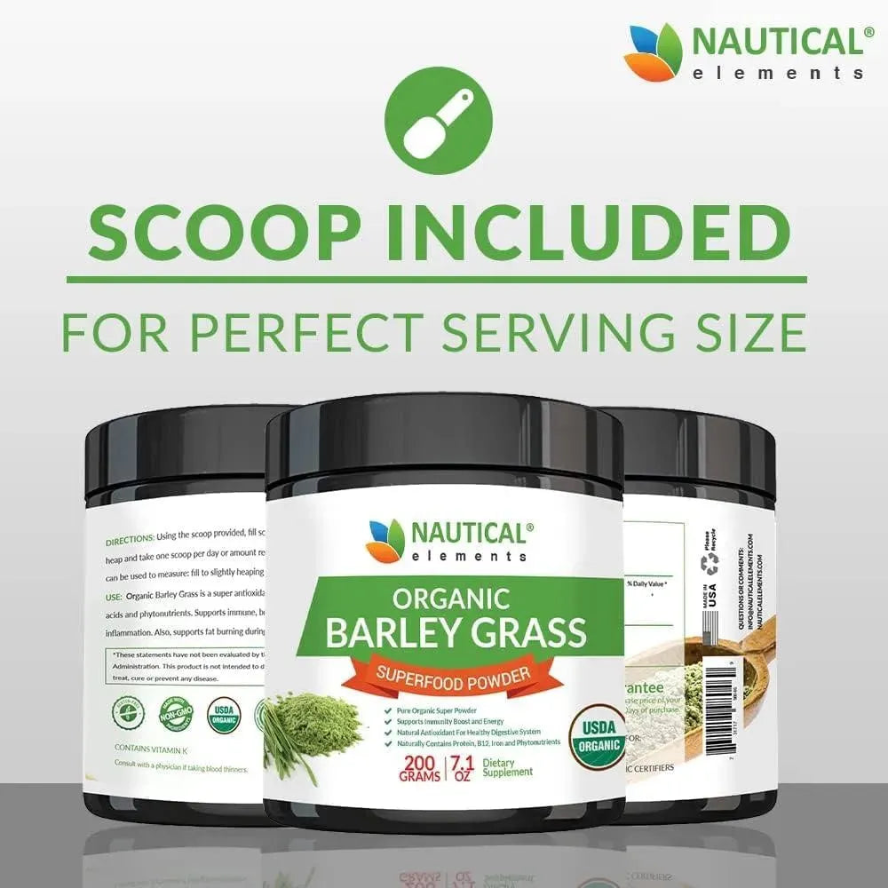 NAUTICAL ELEMENTS - Nautical Elements Barley Grass Powder 200Gr. - The Red Vitamin MX - Suplementos Alimenticios - {{ shop.shopifyCountryName }}