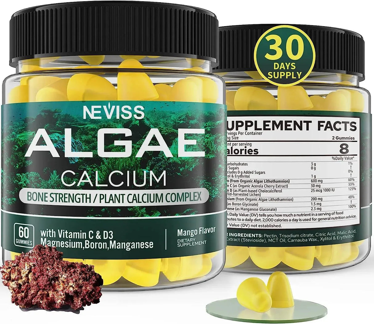 NEVISS - NEVISS Sugar Free Algae Calcium Gummies 600Mg. 60 Gomitas - The Red Vitamin MX - Suplementos Alimenticios - {{ shop.shopifyCountryName }}