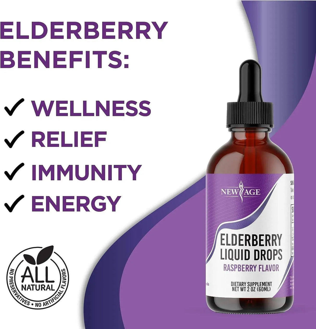 NEW AGE - New Age Elderberry Syrup Black Elderberry Liquid Drops 60Ml. - The Red Vitamin MX - Suplementos Alimenticios - {{ shop.shopifyCountryName }}