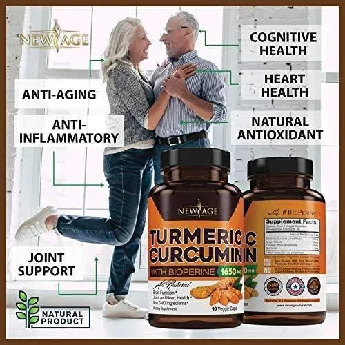NEW AGE - New Age Turmeric Curcumin with Bioperine 1650Mg. 90 Capsulas - The Red Vitamin MX - Suplementos Alimenticios - {{ shop.shopifyCountryName }}