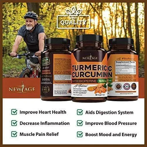NEW AGE - New Age Turmeric Curcumin with Bioperine 1650Mg. 90 Capsulas - The Red Vitamin MX - Suplementos Alimenticios - {{ shop.shopifyCountryName }}