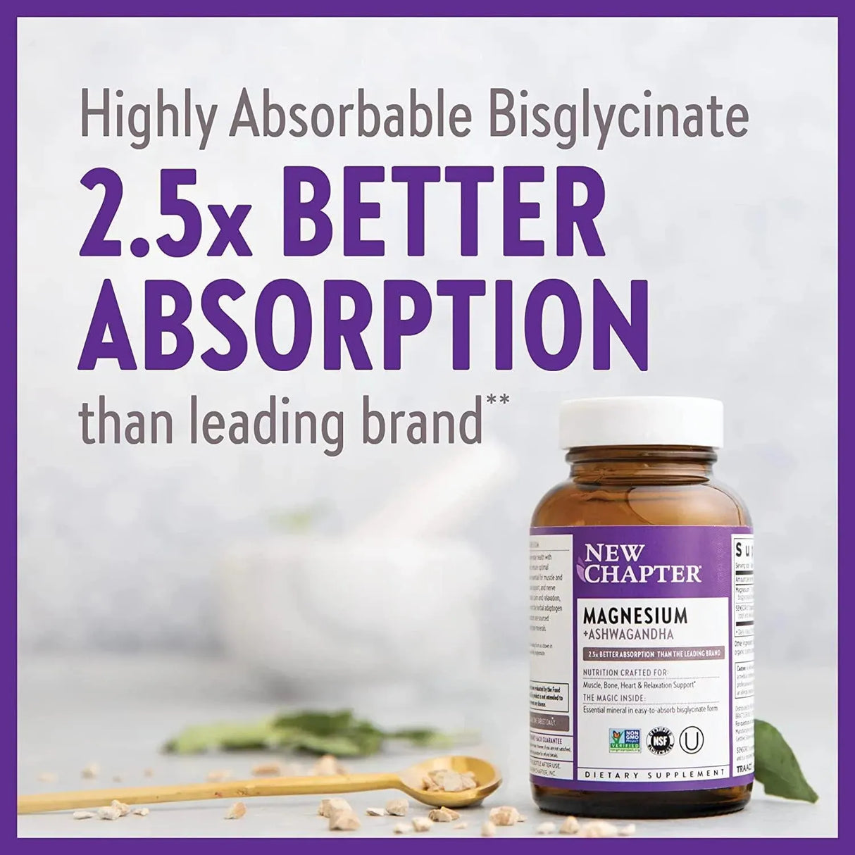 NEW CHAPTER - New Chapter Magnesium + Ashwagandha 60 Tabletas - The Red Vitamin MX - Suplementos Alimenticios - {{ shop.shopifyCountryName }}