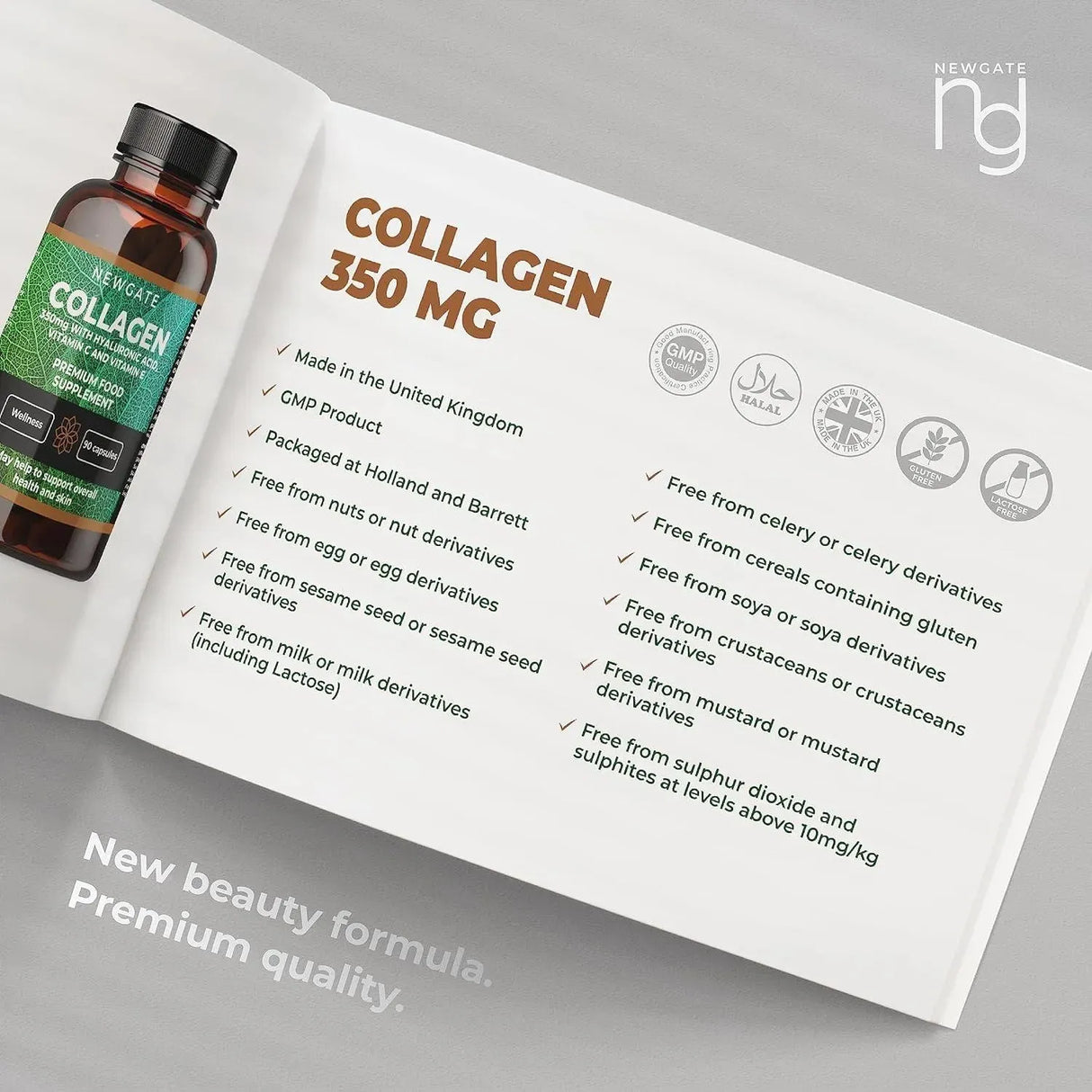 NEWGATE LABS - Newgate Labs Marine Collagen 350Mg. with Hyaluronic Acid 90 Capsulas - The Red Vitamin MX - Suplementos Alimenticios - {{ shop.shopifyCountryName }}