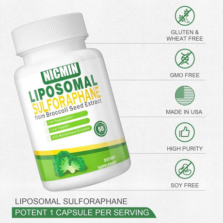 NICMIN - NICMIN Liposomal Sulforaphane 550Mg. 60 Capsulas - The Red Vitamin MX - Suplementos Alimenticios - {{ shop.shopifyCountryName }}