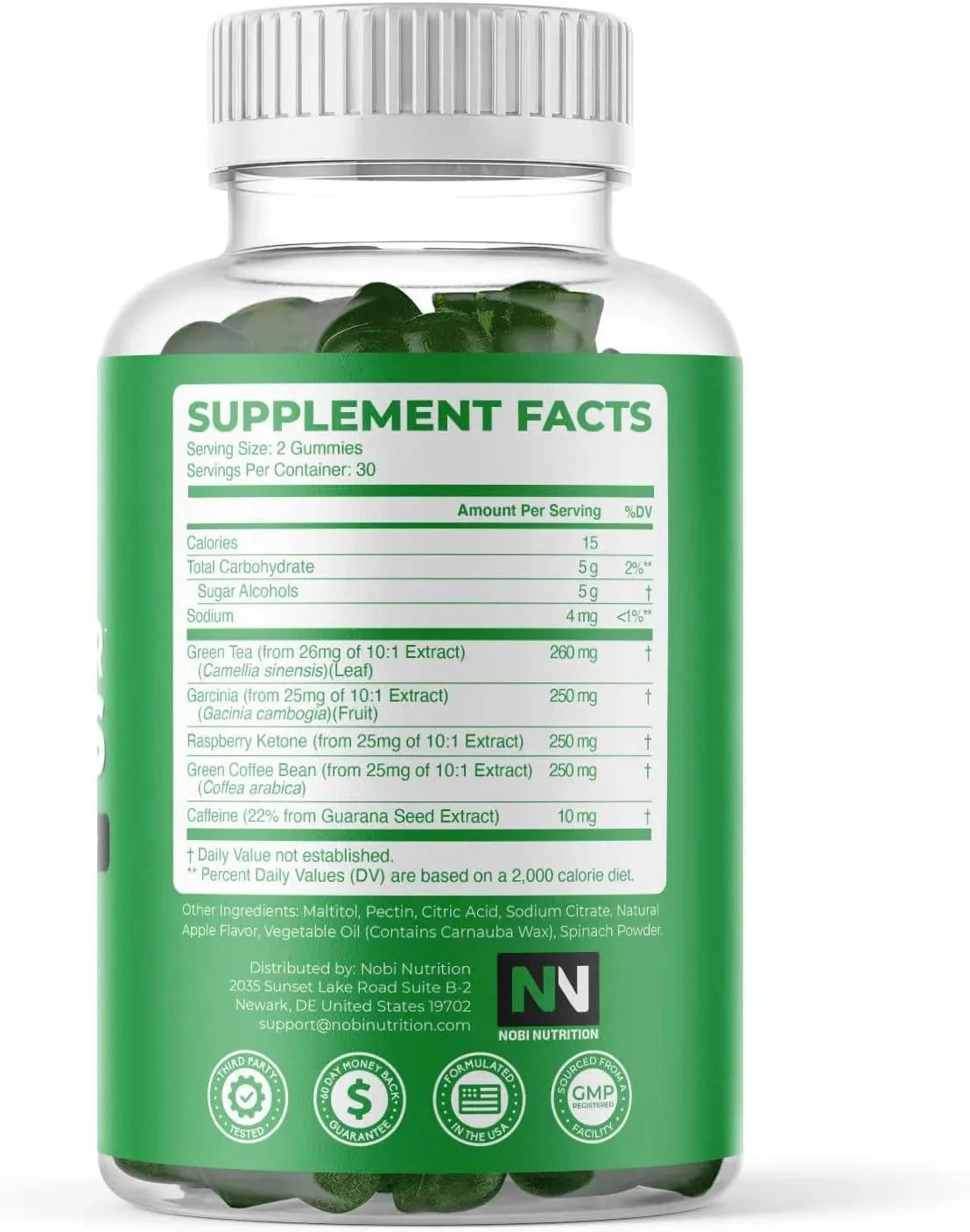 NOBI NUTRITION - Nobi Nutrition Green Tea Fat Burner Gummies 60 Gomitas - The Red Vitamin MX - Suplementos Alimenticios - {{ shop.shopifyCountryName }}