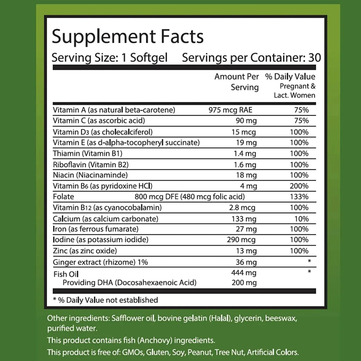 NOOR VITAMINS - Noor Vitamins Halal Prenatal Vitamins with DHA and Folic Acid 30 Capsulas Blandas - The Red Vitamin MX - Suplementos Alimenticios - {{ shop.shopifyCountryName }}