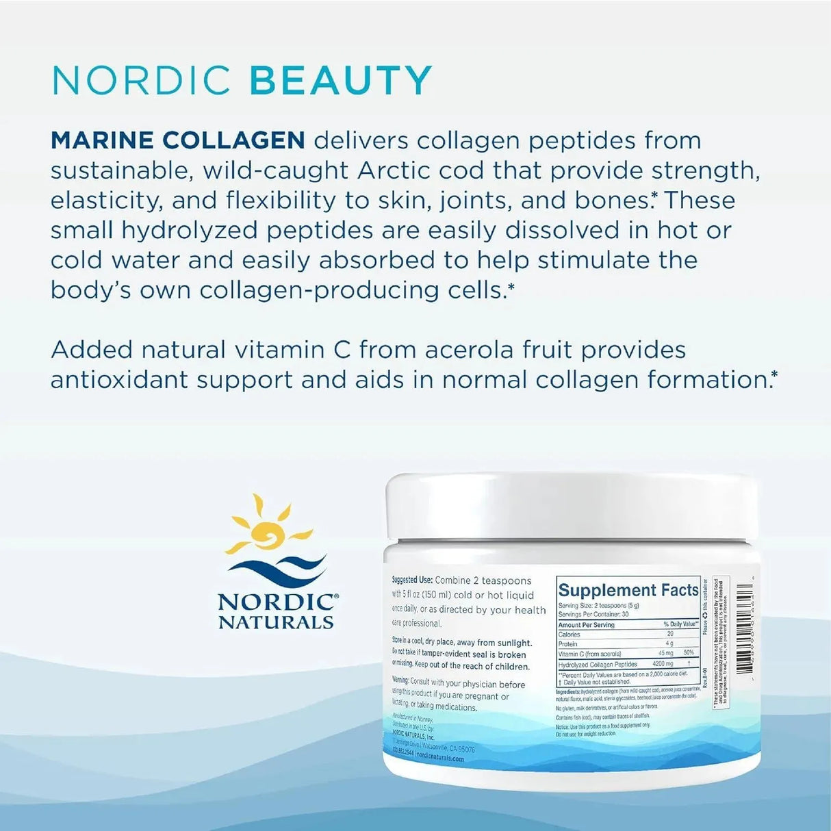 NORDIC NATURALS - Nordic Naturals Nordic Beauty Marine Collagen Powder Strawberry 150Gr. - The Red Vitamin MX - Suplementos Alimenticios - {{ shop.shopifyCountryName }}