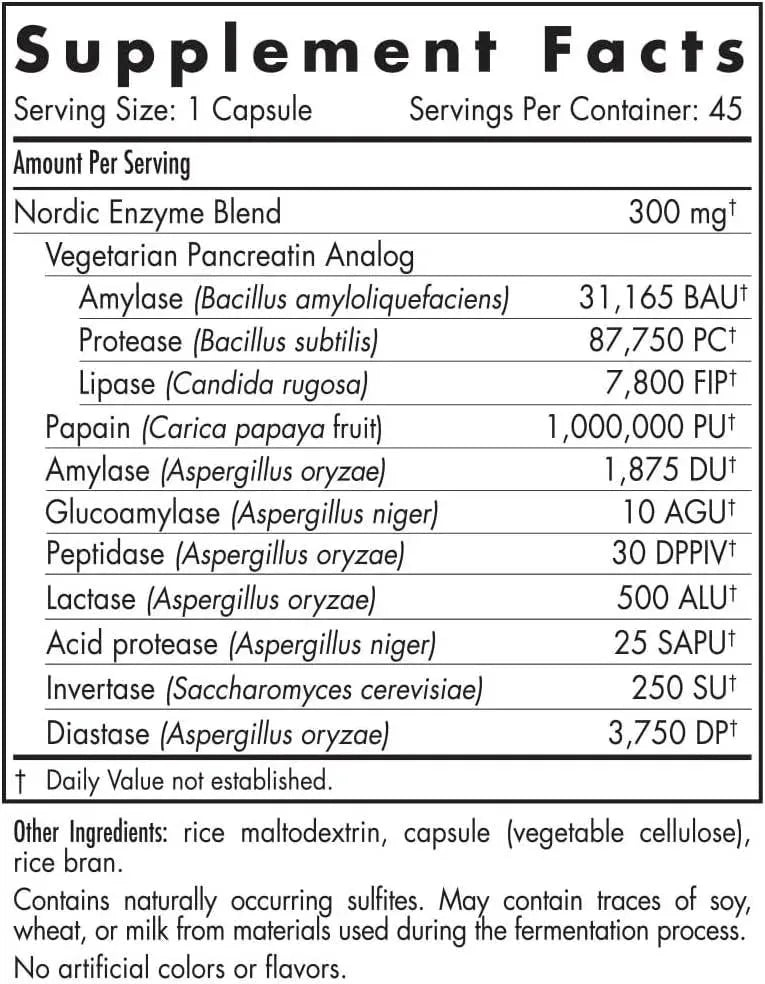 NORDIC NATURALS - Nordic Naturals Nordic Flora Digestive Enzymes 45 Capsulas - The Red Vitamin MX - Suplementos Alimenticios - {{ shop.shopifyCountryName }}