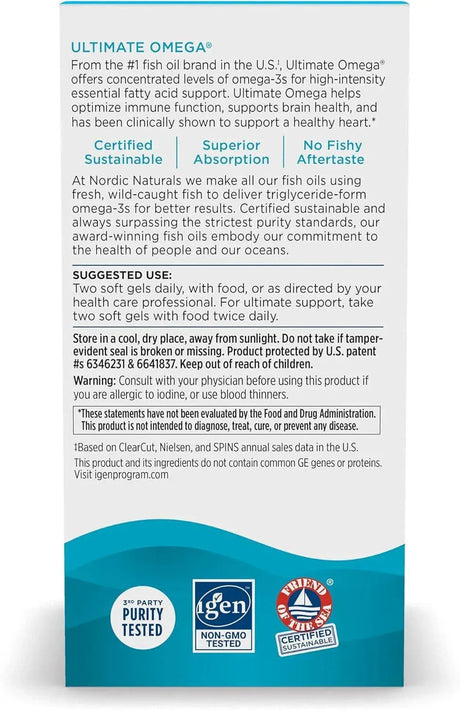 NORDIC NATURALS - Nordic Naturals Ultimate Omega 120 Capsulas Blandas - The Red Vitamin MX - Suplementos Alimenticios - {{ shop.shopifyCountryName }}