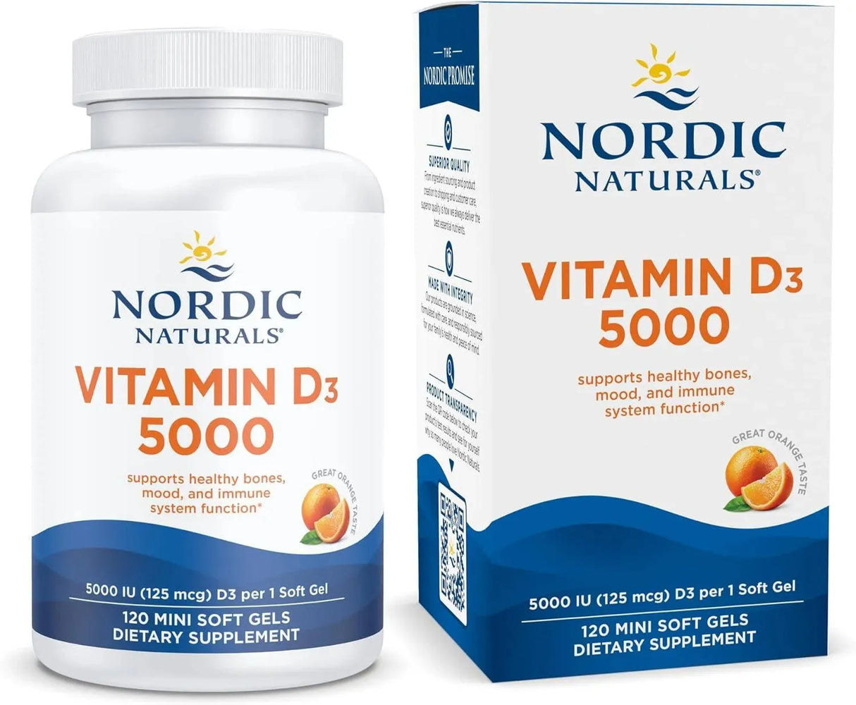 NORDIC NATURALS - Nordic Naturals Vitamin D3 5000 120 Capsulas Blandas - The Red Vitamin MX - Suplementos Alimenticios - {{ shop.shopifyCountryName }}