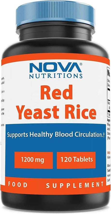 NOVA NUTRITIONS - Nova Nutritions Red Yeast Rice 1200Mg. 120 Capsulas - The Red Vitamin MX - Suplementos Alimenticios - {{ shop.shopifyCountryName }}