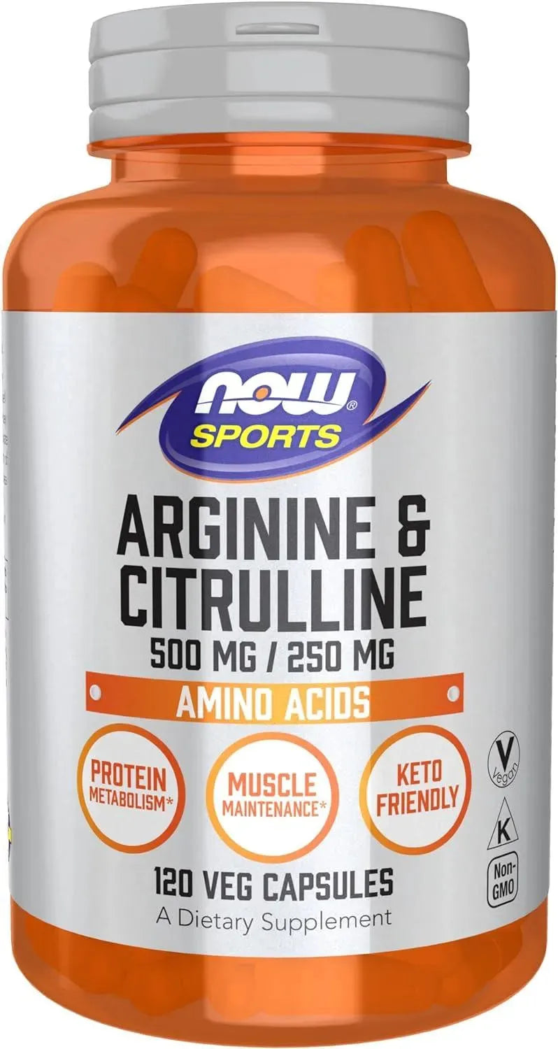 NOW SPORTS - NOW Foods Sports Nutrition Arginine & Citrulline 120 Capsulas - The Red Vitamin MX - Suplementos Alimenticios - {{ shop.shopifyCountryName }}