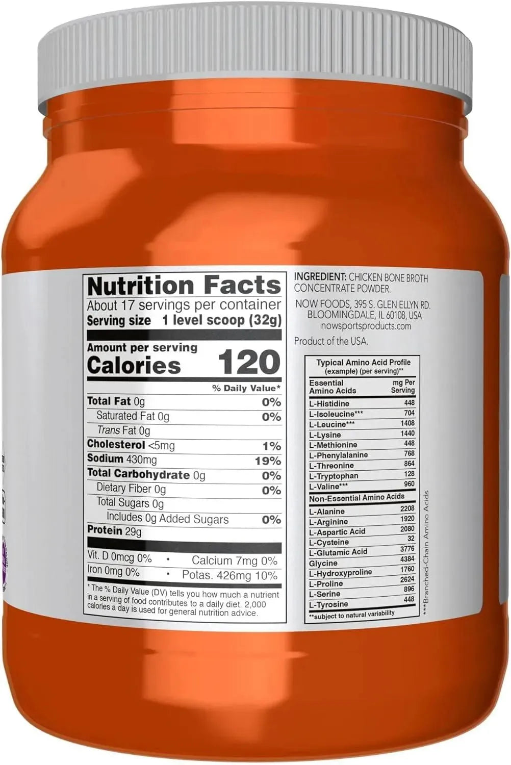 NOW SPORTS - NOW Sports Nutrition Chicken Bone Broth Powder 544Gr. - The Red Vitamin MX - Suplementos Alimenticios - {{ shop.shopifyCountryName }}