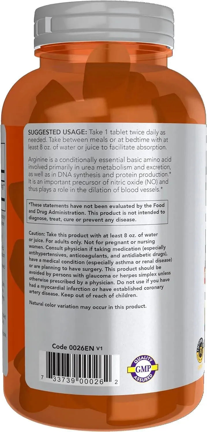 NOW SPORTS - NOW Sports Nutrition L-Arginine 1000Mg. 180 Tabletas - The Red Vitamin MX - Suplementos Alimenticios - {{ shop.shopifyCountryName }}
