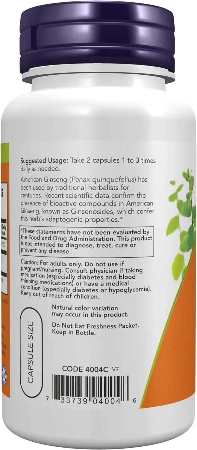 NOW SUPPLEMENTS - NOW Supplements American Ginseng 500Mg. 100 Capsulas - The Red Vitamin MX - Suplementos Alimenticios - {{ shop.shopifyCountryName }}