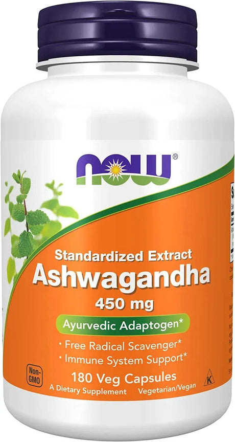 NOW SUPPLEMENTS - NOW Supplements, Ashwagandha 450Mg. 180 Capsulas - The Red Vitamin MX - Suplementos Alimenticios - {{ shop.shopifyCountryName }}
