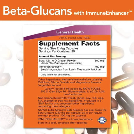 NOW SUPPLEMENTS - Now Supplements Beta-Glucans with ImmunEnhancer 120 Capsulas - The Red Vitamin MX - Suplementos Alimenticios - {{ shop.shopifyCountryName }}