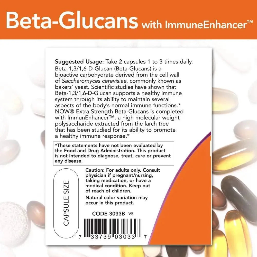 NOW SUPPLEMENTS - Now Supplements Beta-Glucans with ImmunEnhancer 120 Capsulas - The Red Vitamin MX - Suplementos Alimenticios - {{ shop.shopifyCountryName }}