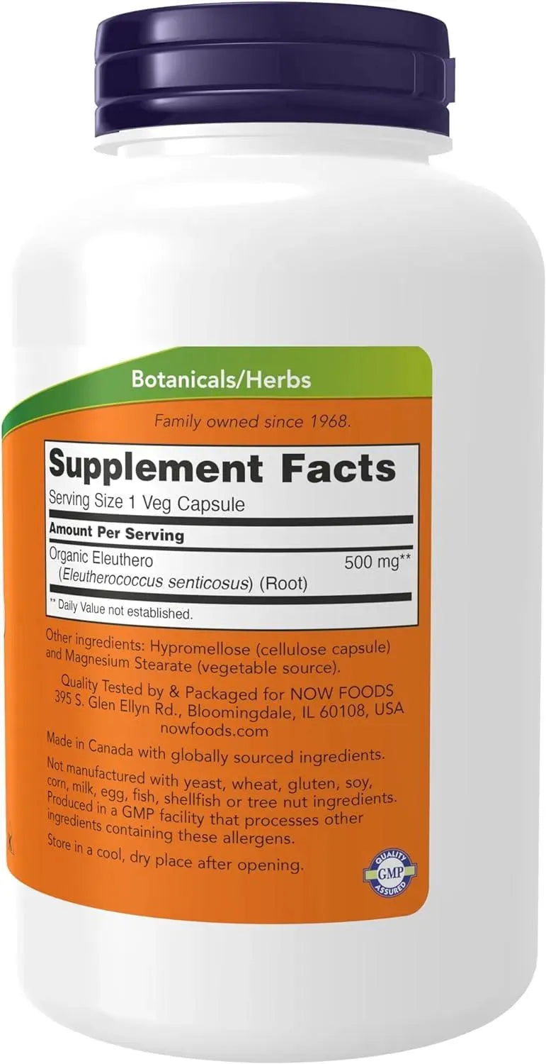 NOW SUPPLEMENTS - NOW Supplements Eleuthero 500Mg. 250 Capsulas - The Red Vitamin MX - Suplementos Alimenticios - {{ shop.shopifyCountryName }}