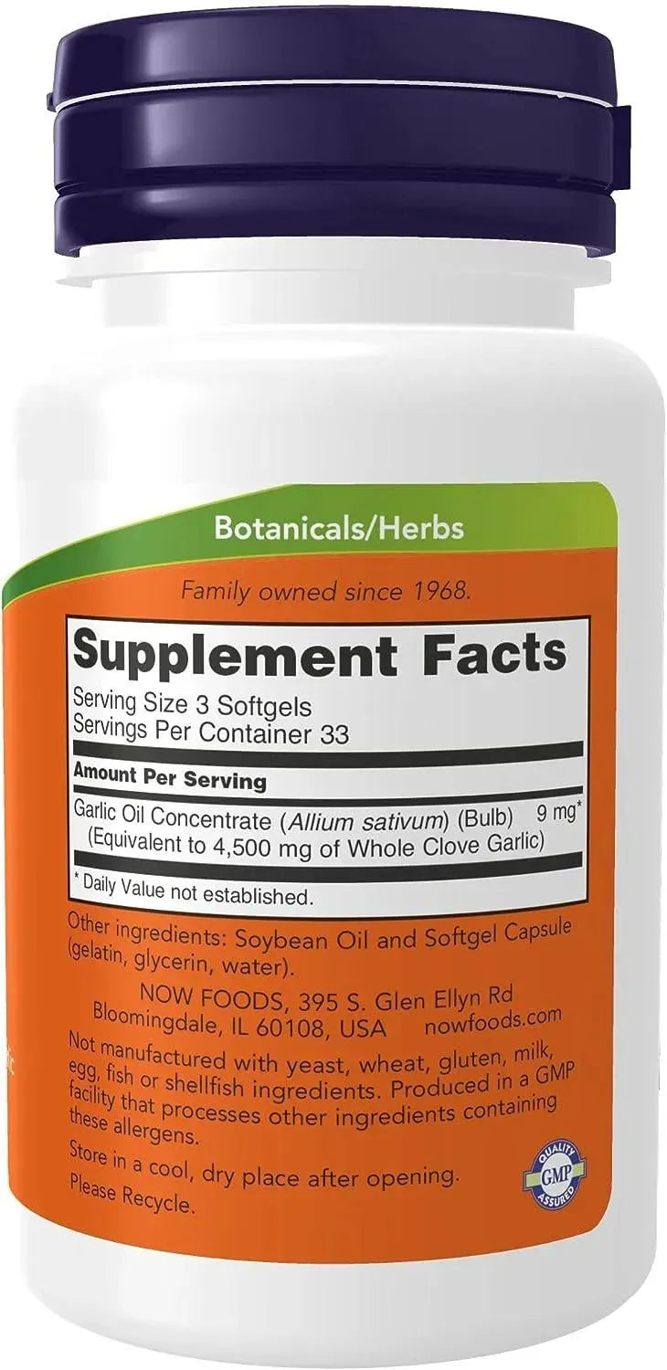 NOW SUPPLEMENTS - NOW Supplements Garlic Oil 1500Mg. 100 Capsulas Blandas - The Red Vitamin MX - Suplementos Alimenticios - {{ shop.shopifyCountryName }}