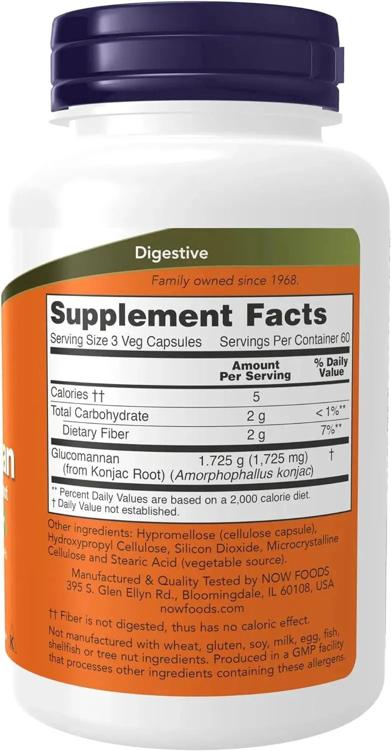 NOW SUPPLEMENTS - NOW Supplements Glucomannan 575Mg. 180 Capsulas - The Red Vitamin MX - Suplementos Alimenticios - {{ shop.shopifyCountryName }}