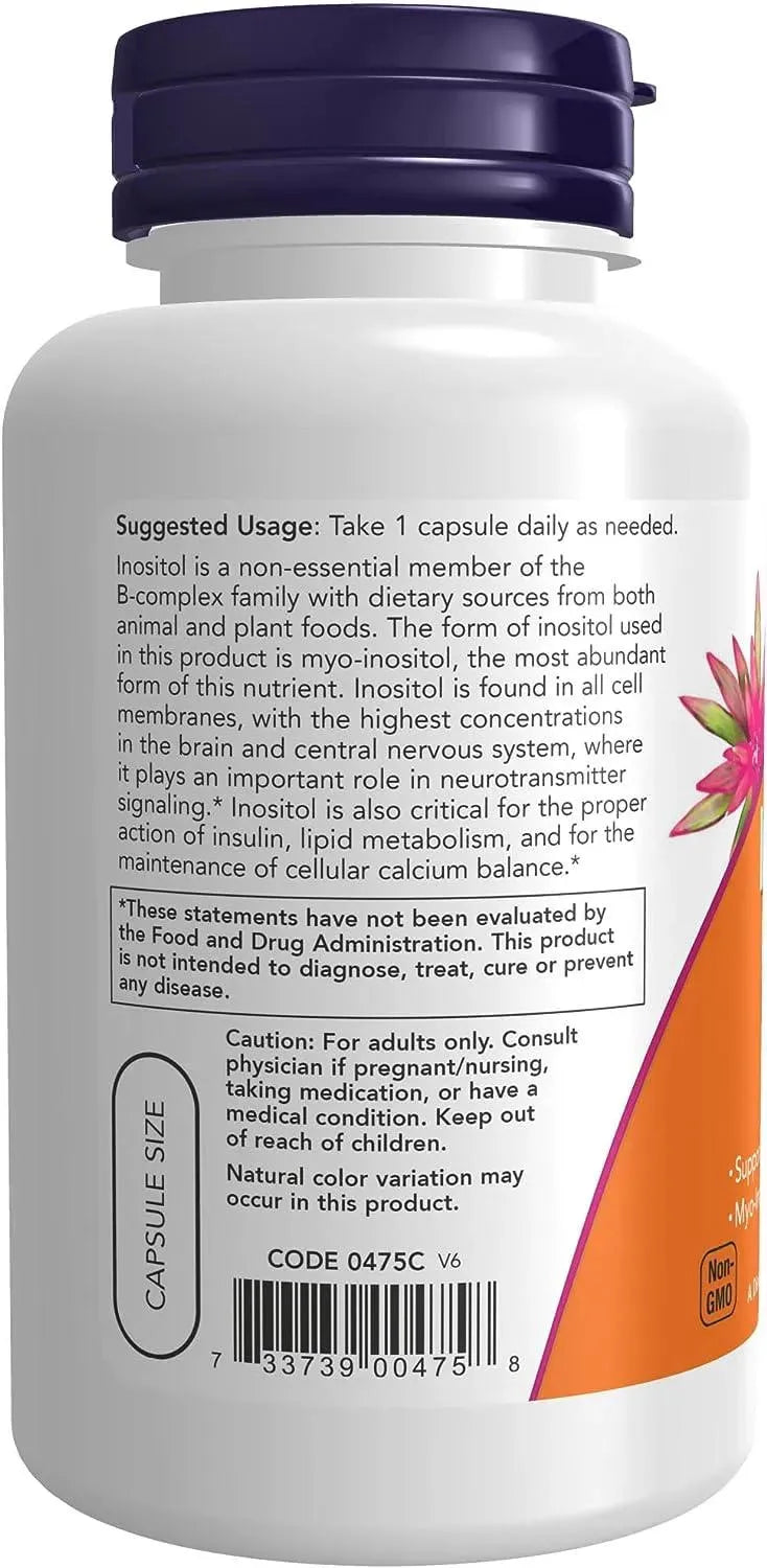 NOW SUPPLEMENTS - NOW Supplements Inositol 500Mg. 100 Capsulas - The Red Vitamin MX - Suplementos Alimenticios - {{ shop.shopifyCountryName }}