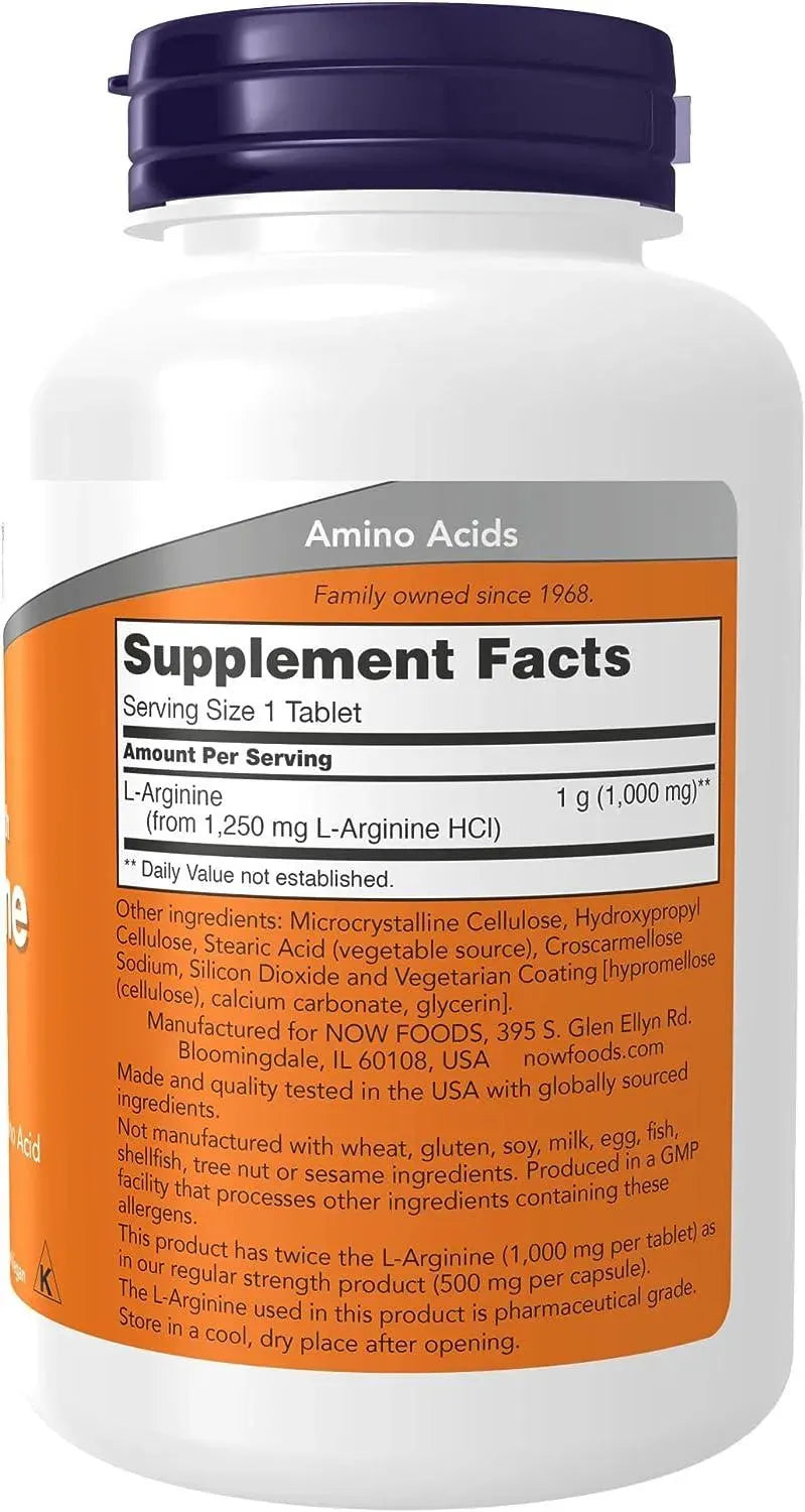 NOW SUPPLEMENTS - NOW Supplements L-Arginine 1000Mg. 120 Tabletas - The Red Vitamin MX - Suplementos Alimenticios - {{ shop.shopifyCountryName }}