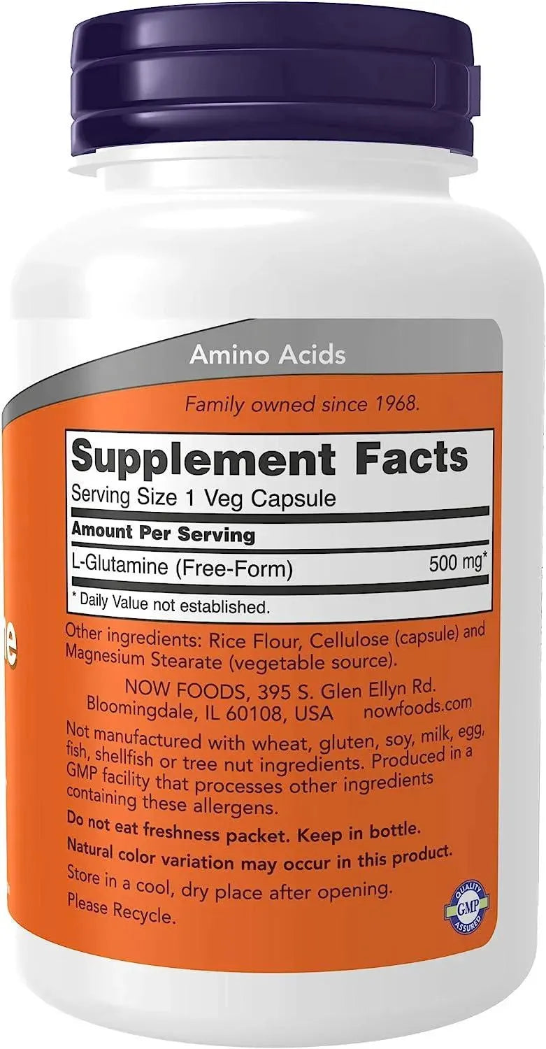 NOW SUPPLEMENTS - NOW Supplements L-Glutamine 500Mg. 120 Capsulas - The Red Vitamin MX - Suplementos Alimenticios - {{ shop.shopifyCountryName }}