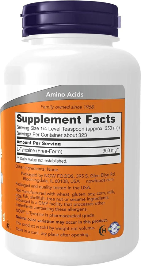 NOW SUPPLEMENTS - NOW Supplements L-Tyrosine Powder 113Gr. - The Red Vitamin MX - Suplementos Alimenticios - {{ shop.shopifyCountryName }}