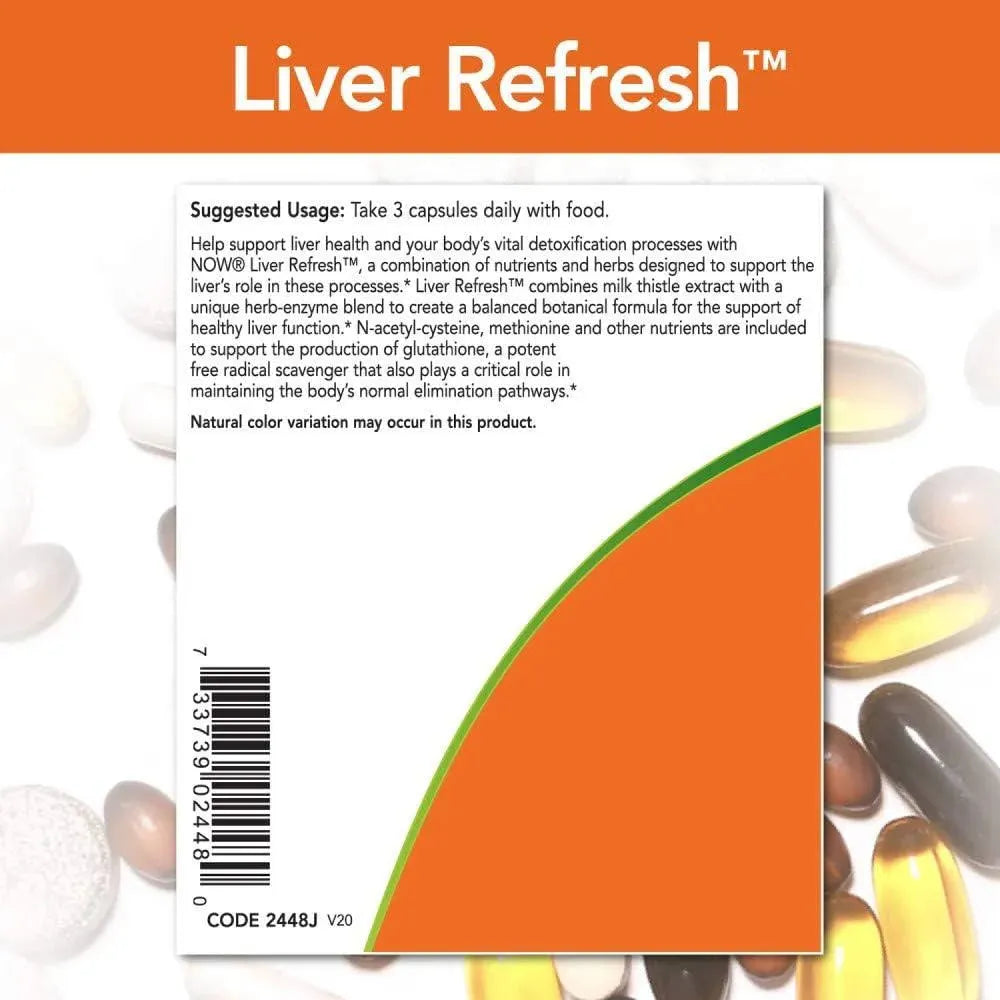 NOW SUPPLEMENTS - NOW Supplements Liver Refresh with Milk Thistle Extract 90 Capsulas - The Red Vitamin MX - Suplementos Alimenticios - {{ shop.shopifyCountryName }}