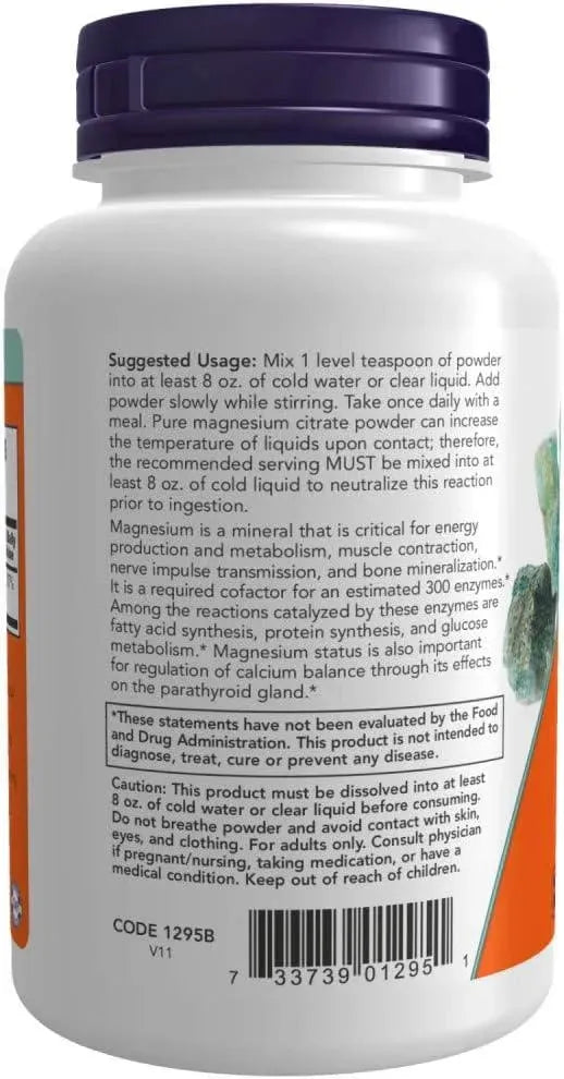 NOW SUPPLEMENTS - NOW Supplements Magnesium Citrate Pure Powder 8Oz. - The Red Vitamin MX - Suplementos Alimenticios - {{ shop.shopifyCountryName }}