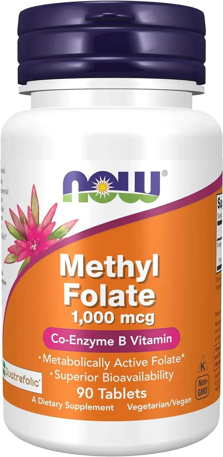 NOW SUPPLEMENTS - NOW Supplements Methyl Folate 1,000mcg 90 Tabletas - The Red Vitamin MX - Suplementos Alimenticios - {{ shop.shopifyCountryName }}