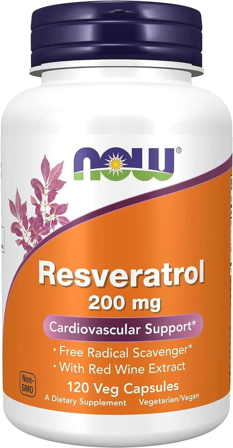 NOW SUPPLEMENTS - NOW Supplements Natural Resveratrol 200Mg. 120 Capsulas - The Red Vitamin MX - Suplementos Alimenticios - {{ shop.shopifyCountryName }}